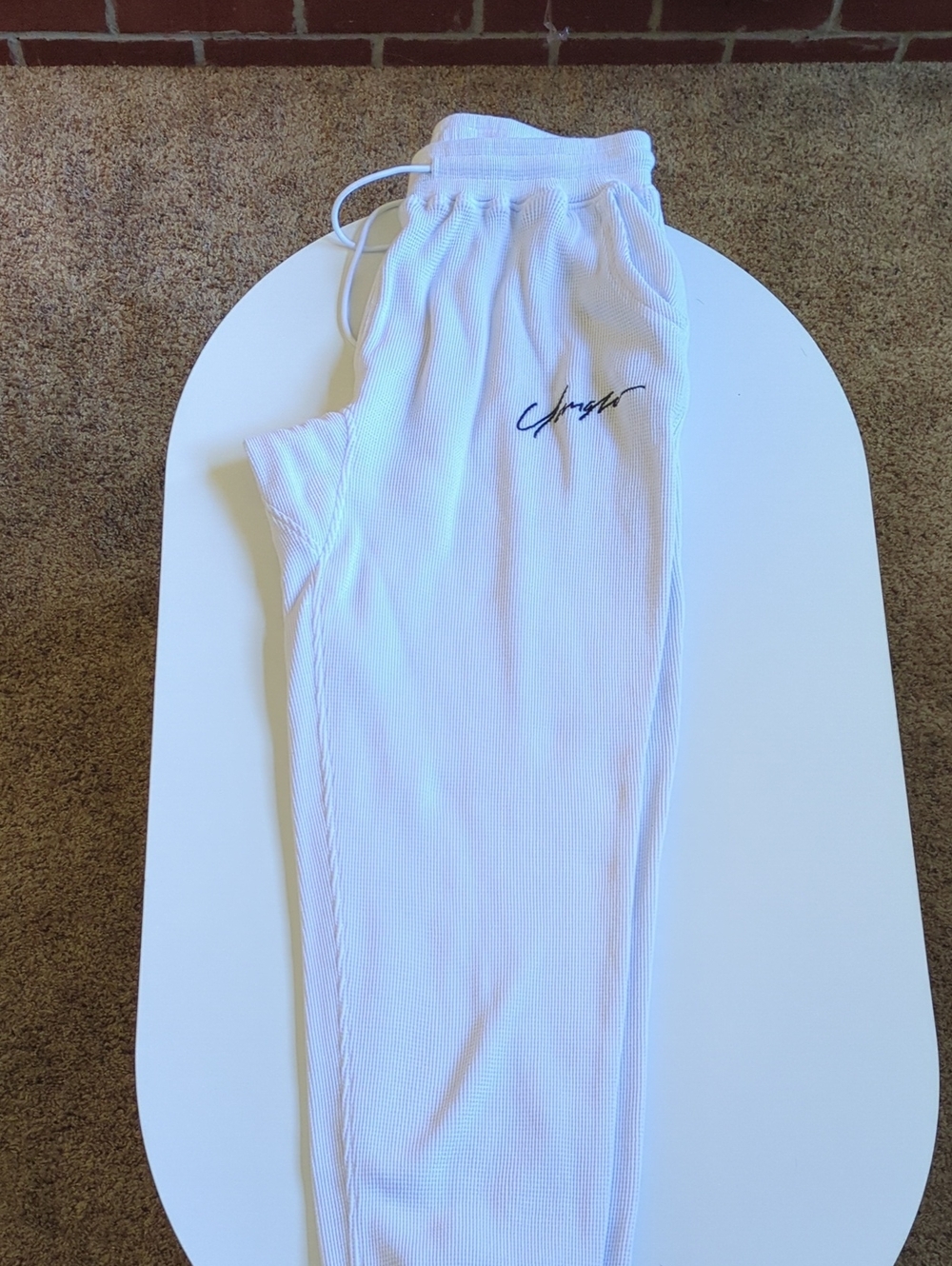 YoungLA White Men's Joggers with Script Logo